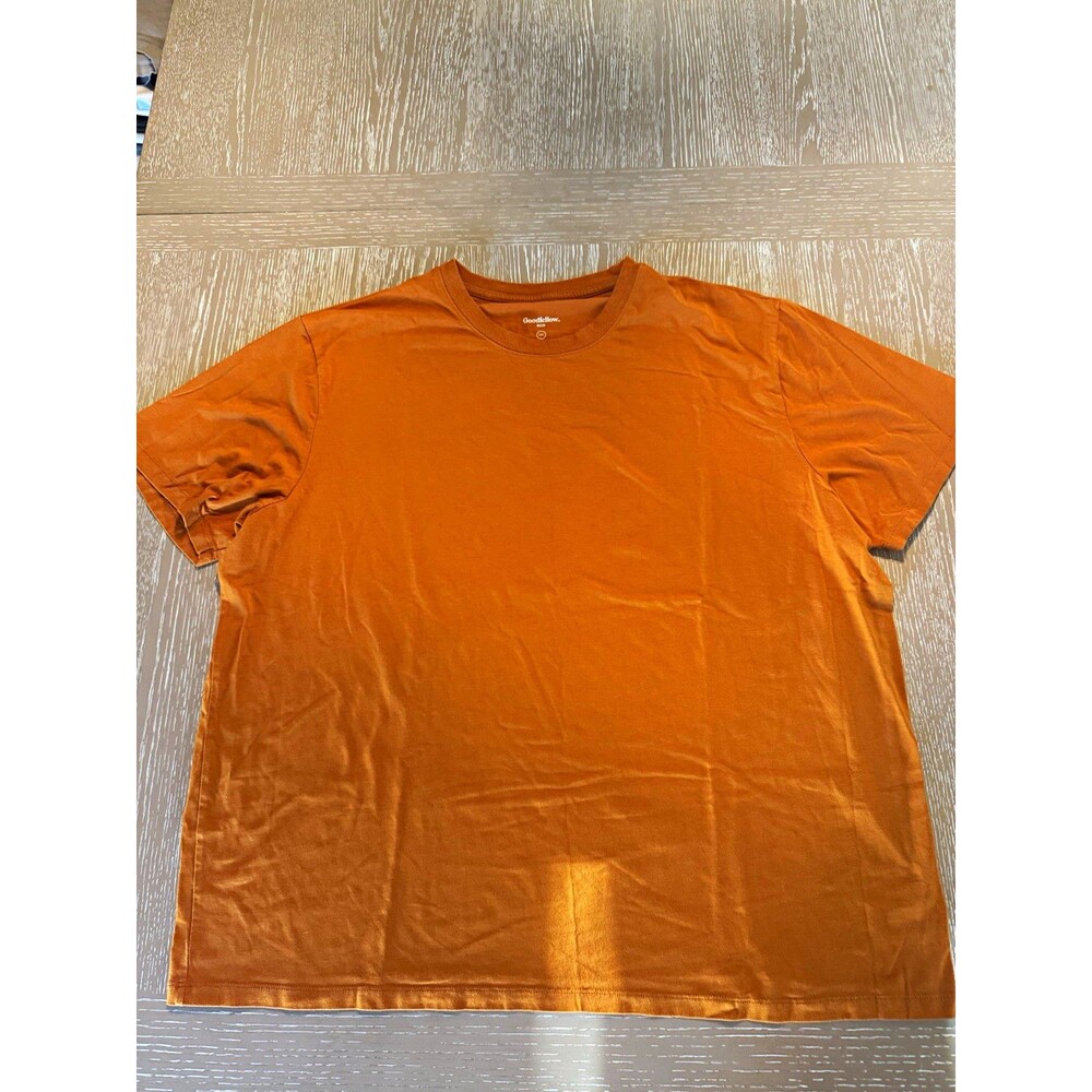 Goodfellow & Co Mens 2XL Orange Solid Crew Neck Short Sleeve T-Shirt Tee